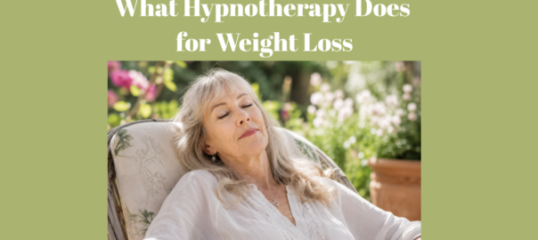 Woman in a calm, relaxed state representing the experience of hypnotherapy for weight loss