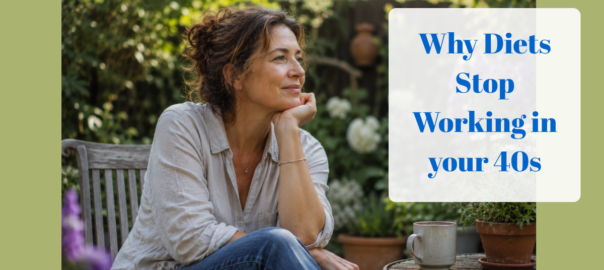 Woman over 40 in thoughtful reflection, representing a new understanding of why diets fail at midlife
