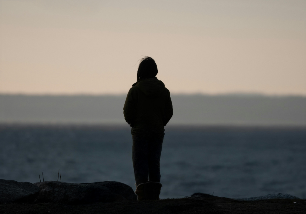 silhouette at seaside